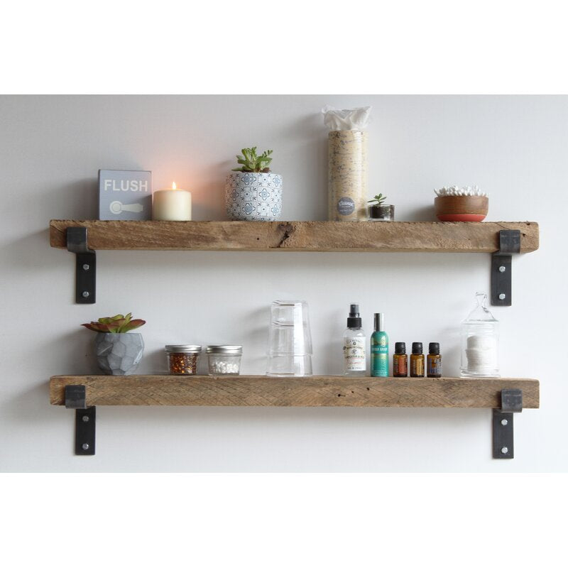 Kitchen Shelves : 2 Piece Solid Wood Accent Shelf