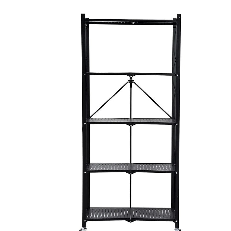 Kitchen Shelves: 5-Tier Heavy Astron Foldable Metal Biver Mounted Rack