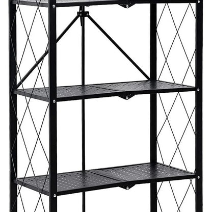 Kitchen Shelves: 5-Tier Heavy Astron Foldable Metal Biver Mounted Rack