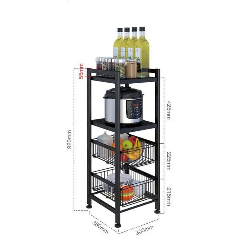 Kitchen Shelves Barlette 47.7 H x 11.8 W x 14.9 D Shelving Unit