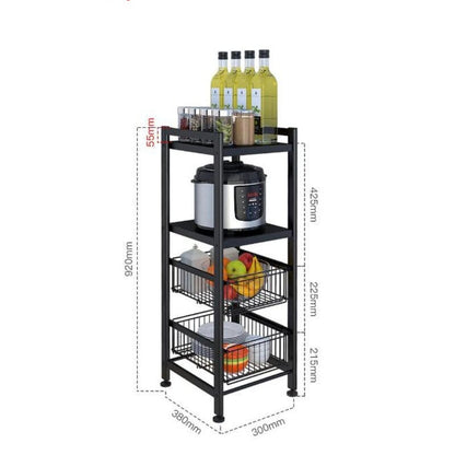 Kitchen Shelves Barlette 47.7 H x 11.8 W x 14.9 D Shelving Unit