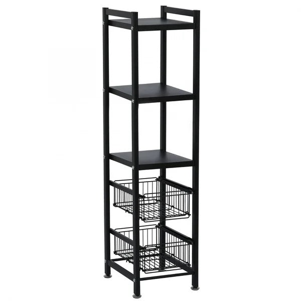 Kitchen Shelves: Barlette 47.7" H x 11.8" W x 14.9" D Shelving Unit