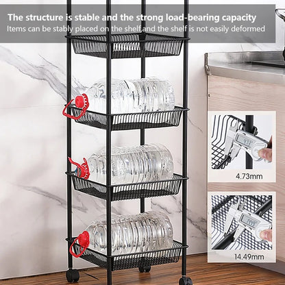 Kitchen Racks: Bomessi 5-Tier Multi-Functional Rolling Storage Shelves
