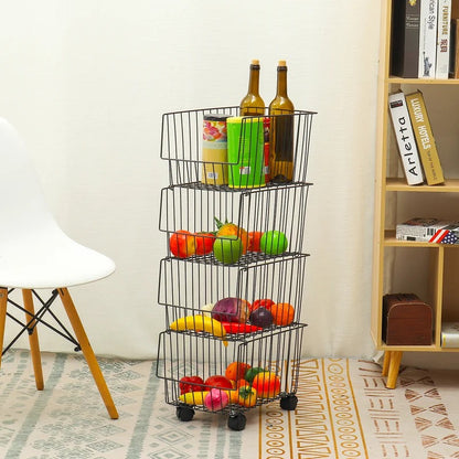 Kitchen Racks: Florida 31.49" H x 10.62" W x 13.38" D Market Basket Kitchen Storage Rack