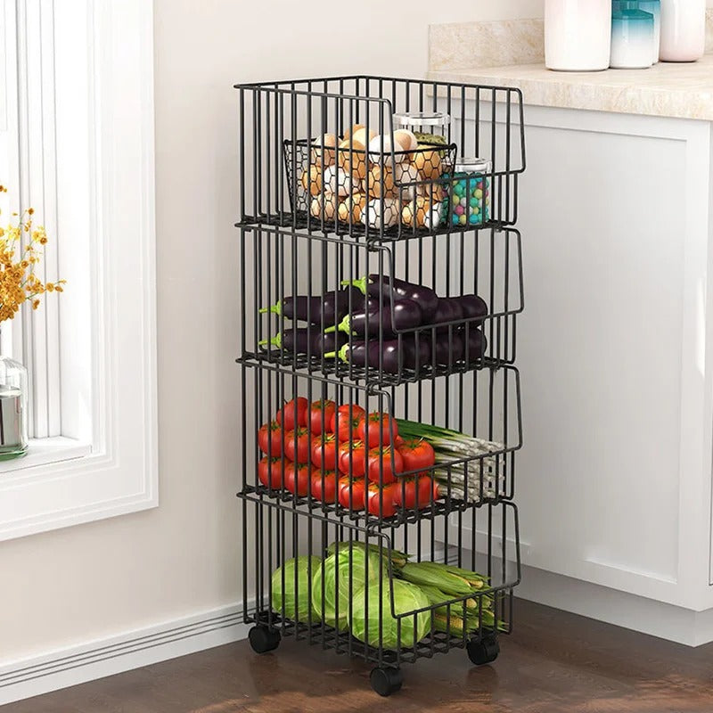 Kitchen Racks: Florida 31.49" H x 10.62" W x 13.38" D Market Basket Kitchen Storage Rack