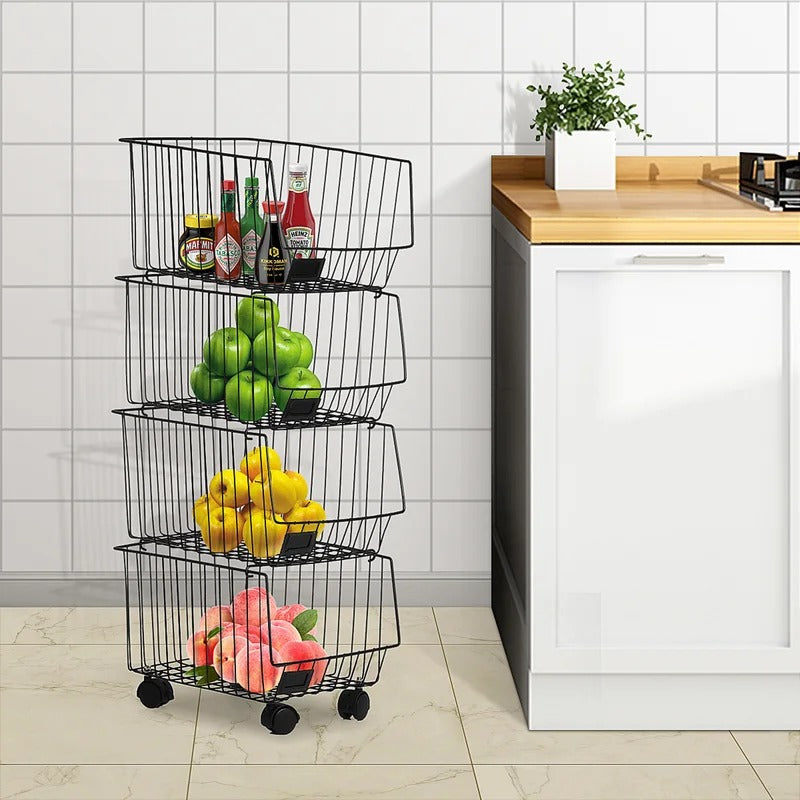 Kitchen Racks: Florida 31.49" H x 10.62" W x 13.38" D Market Basket Kitchen Storage Rack