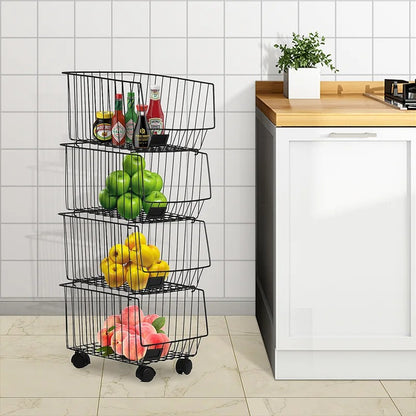 Kitchen Racks: Florida 31.49" H x 10.62" W x 13.38" D Market Basket Kitchen Storage Rack