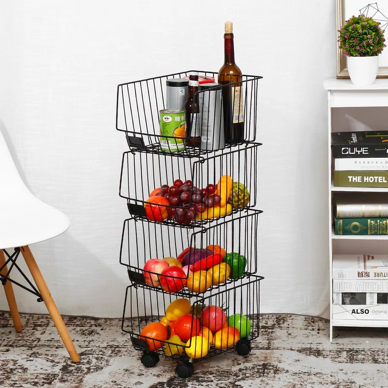 Kitchen Racks: Florida 31.49" H x 10.62" W x 13.38" D Market Basket Kitchen Storage Rack