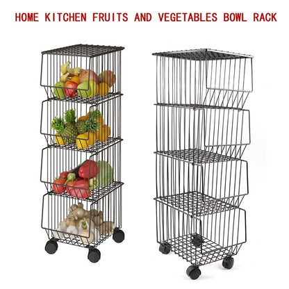 Kitchen Racks: Goku 4-Tier Dark Brown Kitchen Storage Shelves