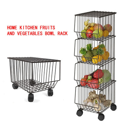 Kitchen Racks: Goku 4-Tier Dark Brown Kitchen Storage Shelves