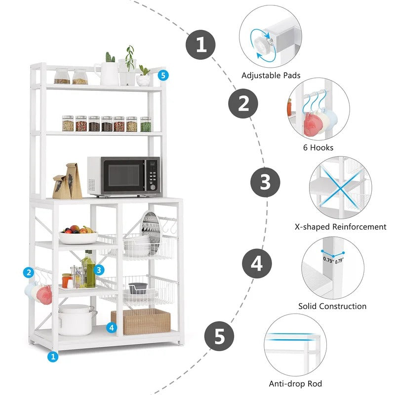 Kitchen Racks: Jeyufo 62.99" H x 31.5" W x 15.75" D Storage Rack