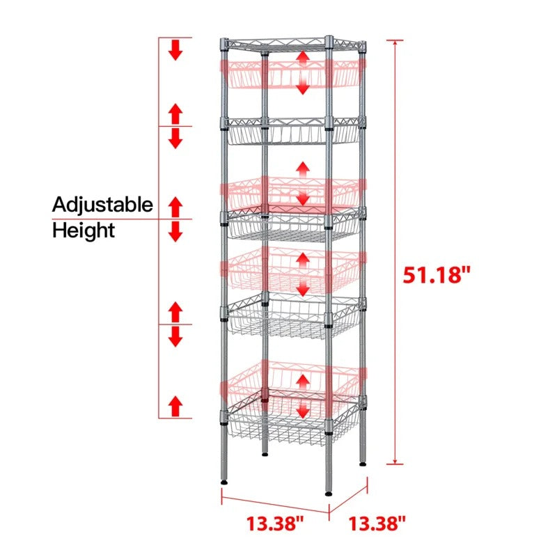 Kitchen Shelves: Lexani 51.18" H x 13.38" W x 13.38" D Modern Unit