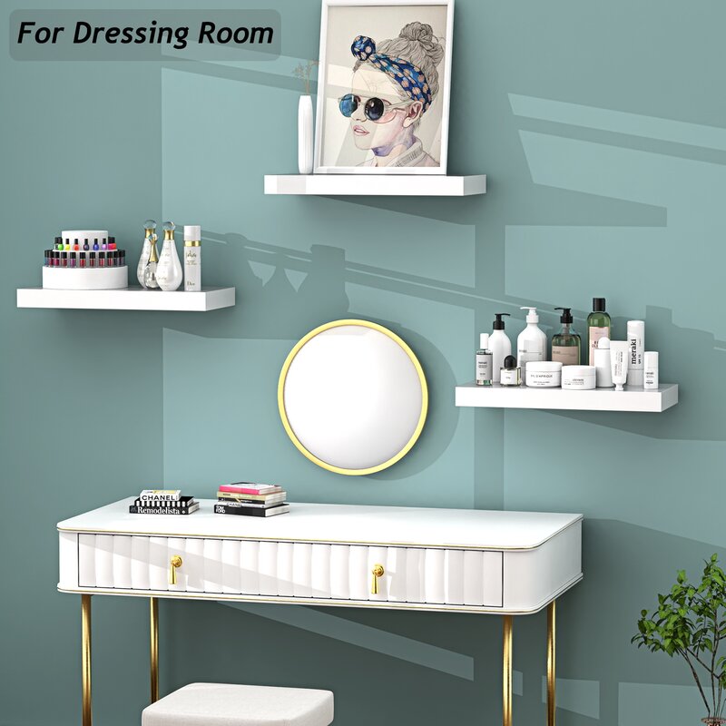 Kitchen Shelves : Modern Wood 3 Piece Floating Shelf Set