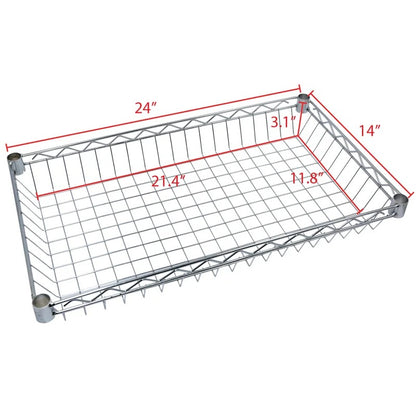 Kitchen Shelves: Pegani 60" H x 24" W x 14" D Wire Shelving with Baskets