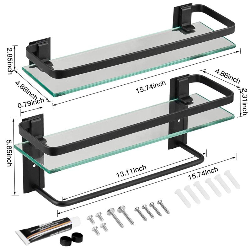 Kitchen Shelves : Rustproof Metal Wall Mounted Storage Shelves 2-Tier For Kitchen Bathroom