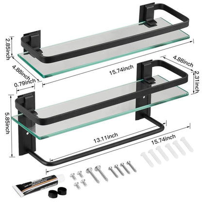 Kitchen Shelves : Rustproof Metal Wall Mounted Storage Shelves 2-Tier For Kitchen Bathroom