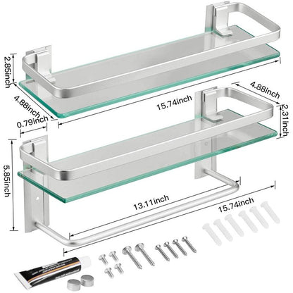Kitchen Shelves : Rustproof Metal Wall Mounted Storage Shelves 2-Tier For Kitchen Bathroom