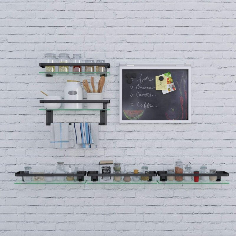 Kitchen Shelves : Rustproof Metal Wall Mounted Storage Shelves 2-Tier For Kitchen Bathroom