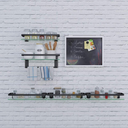 Kitchen Shelves : Rustproof Metal Wall Mounted Storage Shelves 2-Tier For Kitchen Bathroom