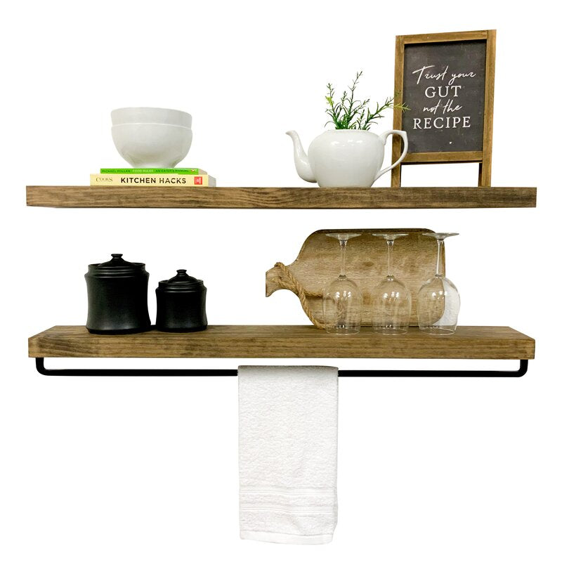 Kitchen Shelves : Side 2 Piece Pine Kitchen Shelves