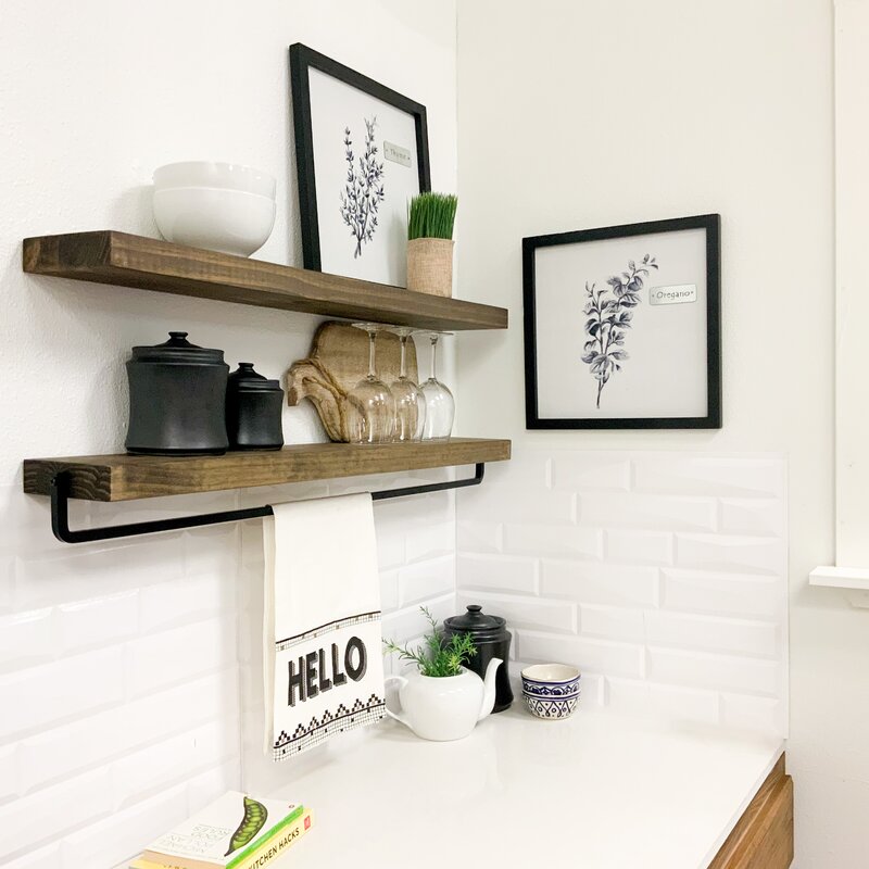 Kitchen Shelves : Side 2 Piece Pine Kitchen Shelves
