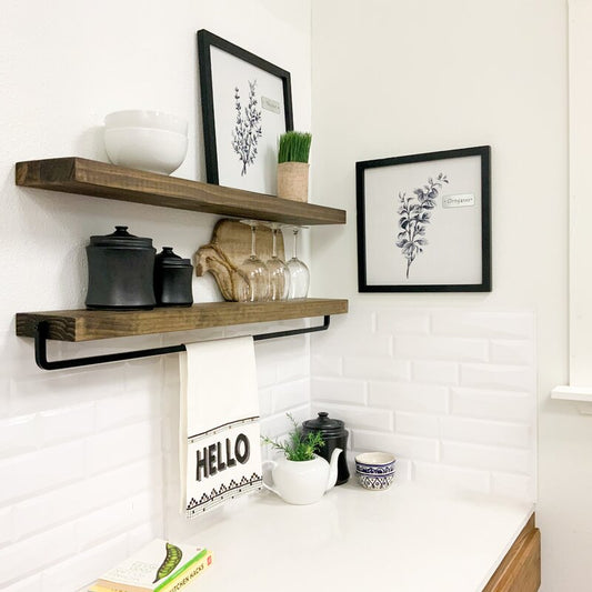 Kitchen Shelves : Side 2 Piece Pine Kitchen Shelves