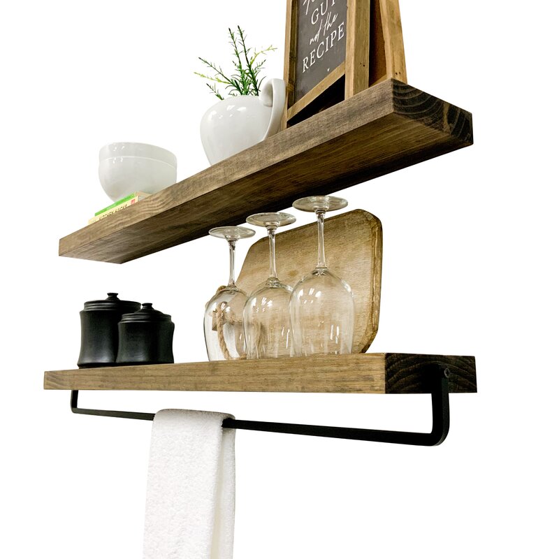 Kitchen Shelves : Side 2 Piece Pine Kitchen Shelves