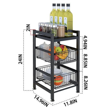 Kitchen Shelves: Xoimyo 24" H x 11.8" W 14.96" D Storage Rack