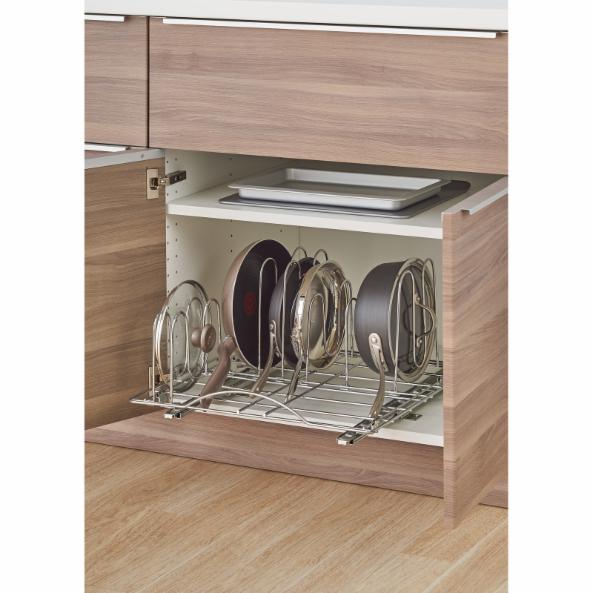 Kitchen Storage Unit: Jupor Sliding Pot Organizer