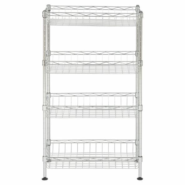 Gaston Control Racks Kitchen Storage Unit: Wavfeh Gaston 4 Tier Chrome Wire Mini Storage Ra ...