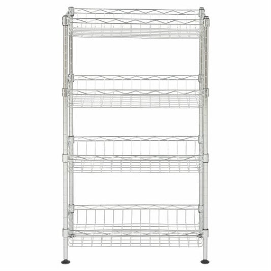 Kitchen Storage Unit: Wavfeh Gaston 4 Tier Chrome Wire Mini Storage Rack