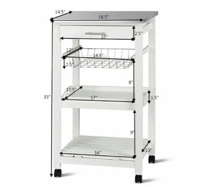 Kitchen Trolley 18.5'' Kitchen Cart