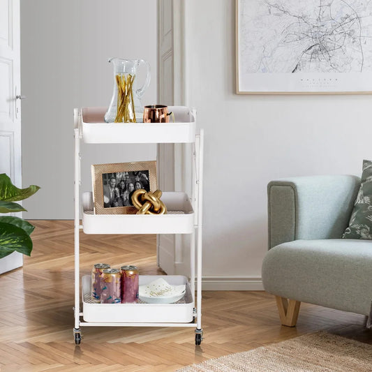 Kitchen Trolley: 18'' Stainless Steel Kitchen Cart with Aluminum Top