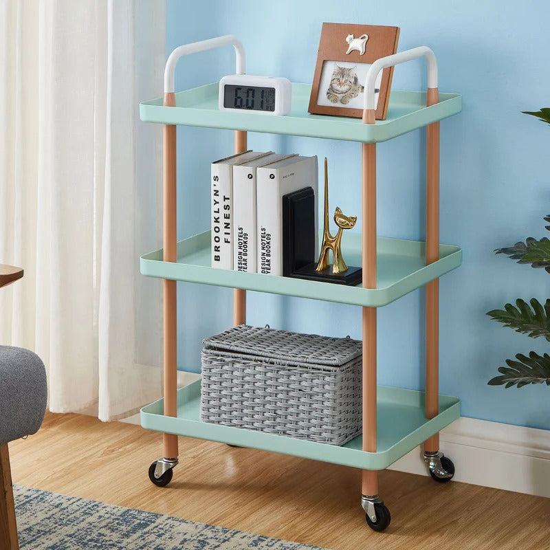 Kitchen Trolley: 22.83'' Utility Cart with Locking Wheels