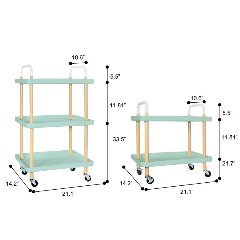 Kitchen Trolley: 22.83'' Utility Cart with Locking Wheels