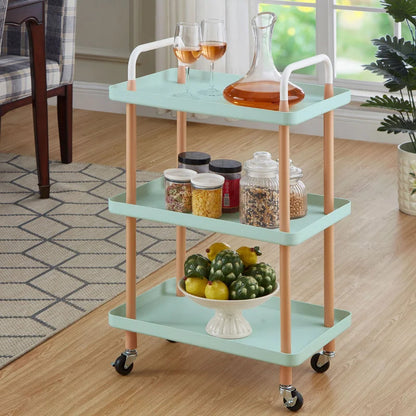 Kitchen Trolley: 22.83'' Utility Cart with Locking Wheels