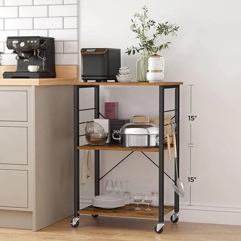 Kitchen Trolley: 23.6'' Kitchen Cart with Locking Wheels
