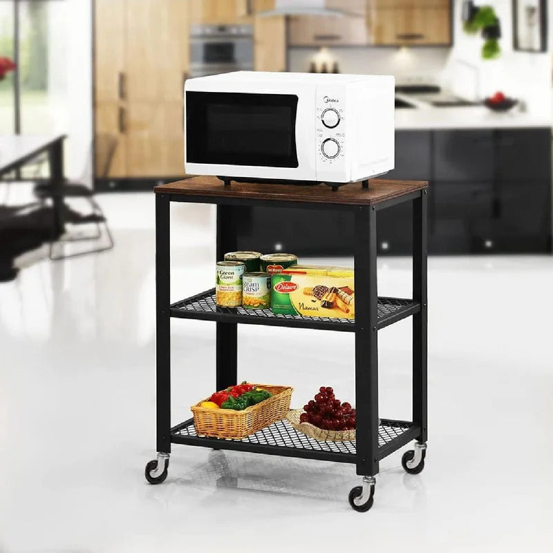 Kitchen Trolley: 23.6'' with Locking Wheels