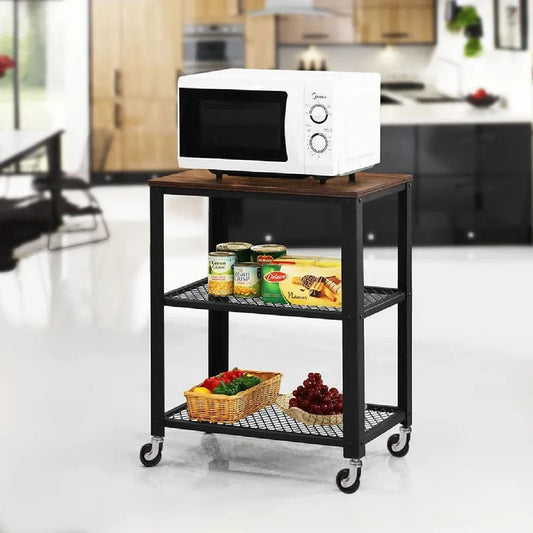 Kitchen Trolley: 23.6'' with Locking Wheels