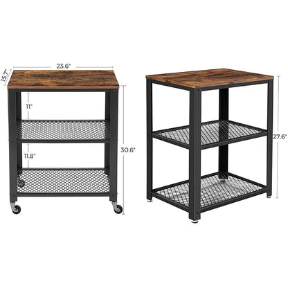 Kitchen Trolley: 23.6'' with Locking Wheels