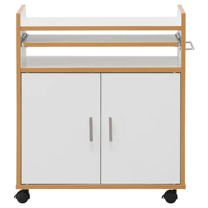 Kitchen Trolley: 24'' Kitchen Cart with Locking Wheels