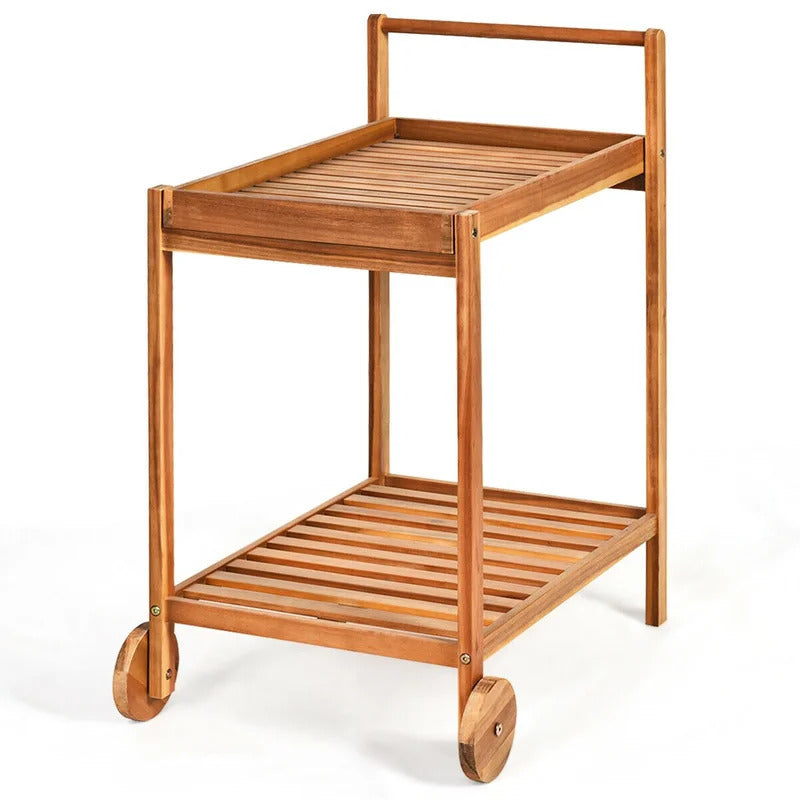 Kitchen Trolley: 25'' Solid Wood Kitchen Cart