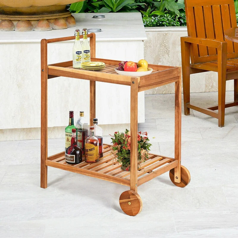 Kitchen Trolley: 25'' Solid Wood Kitchen Cart