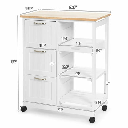 Kitchen Trolley: 26.4'' Kitchen Cart