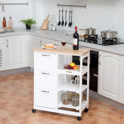 Kitchen Trolley: 26.5'' with Locking Wheels