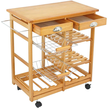 Kitchen Trolley: 26.5'' with Locking Wheels