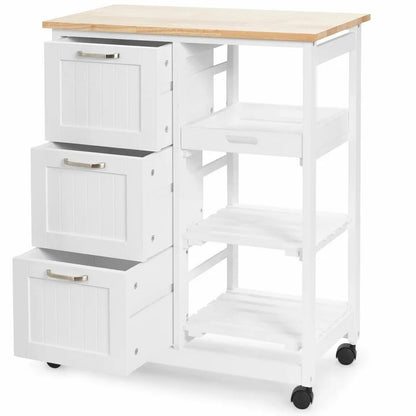 Kitchen Trolley: 26.5'' with Locking Wheels