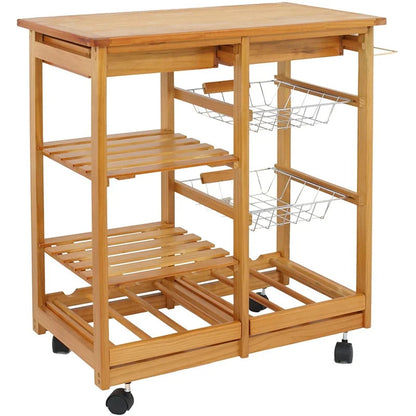 Kitchen Trolley: 26.5'' with Locking Wheels