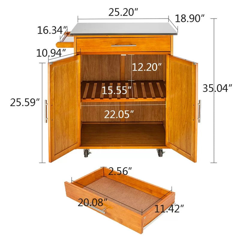 Kitchen Trolley: 28.74'' Kitchen Cart with Locking Wheels