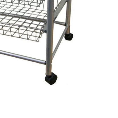 Kitchen Trolley: 28'' Stainless steel & Wood Cart
